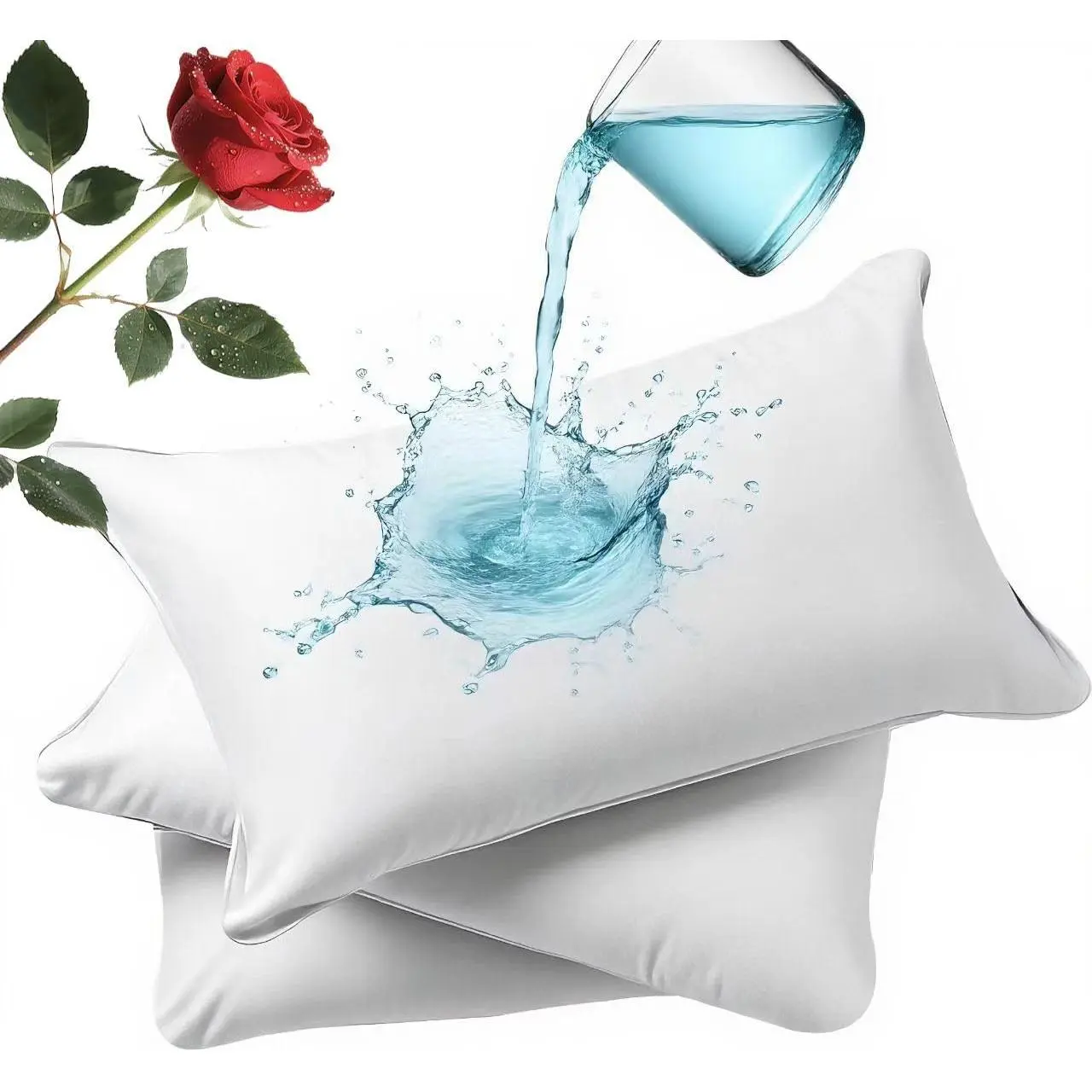 Waterproof Pillow Protectors 4 Pack Standard 20x26 Inches with Hidden Zipper Dust Moisture Sweat Proof Soft Comfortable White Pillow Case Cover