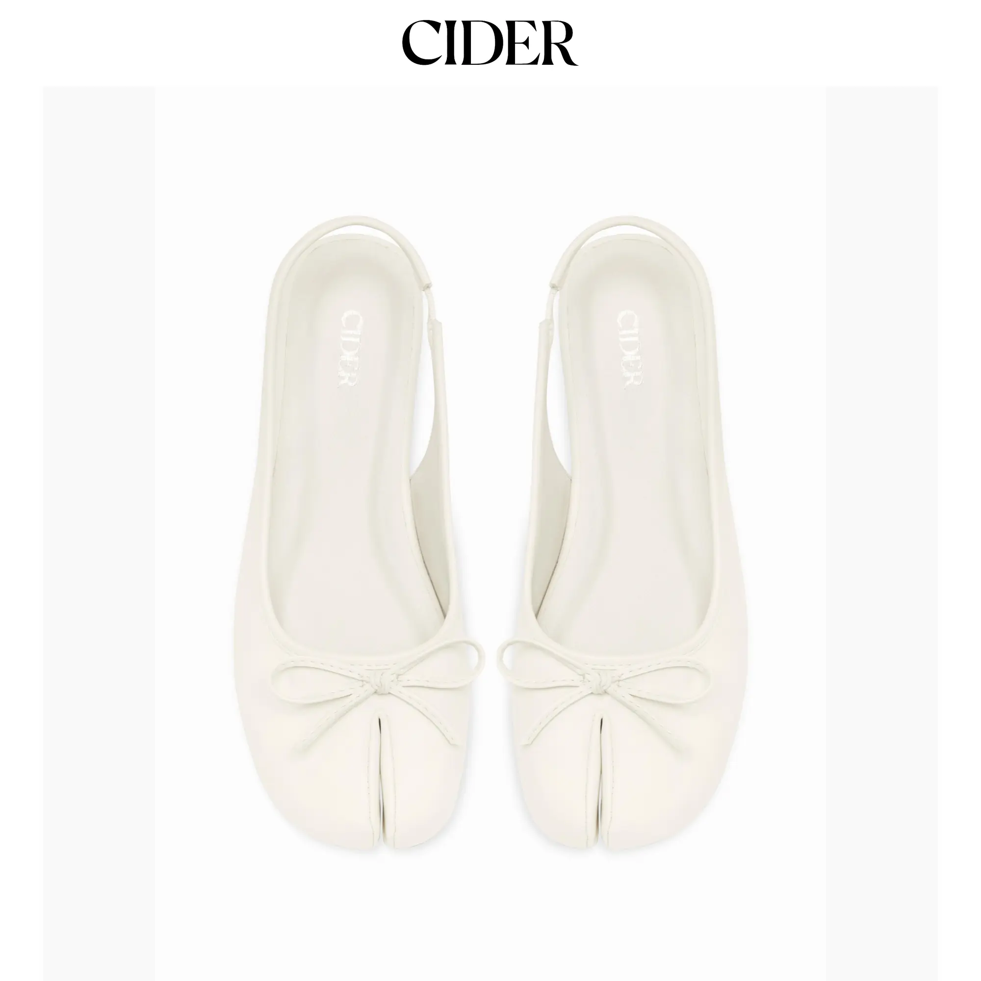 Cider BOWKNOT DECOR SPLIT TOE SLINGBACK FLATS