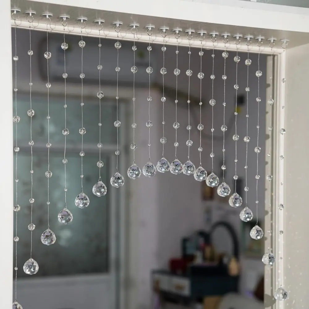 20 Strings Crystal, Arched Door String, Doorway Room Divider Suitable for Home, Coffee, Bedroom, Restaurant.(Clear)