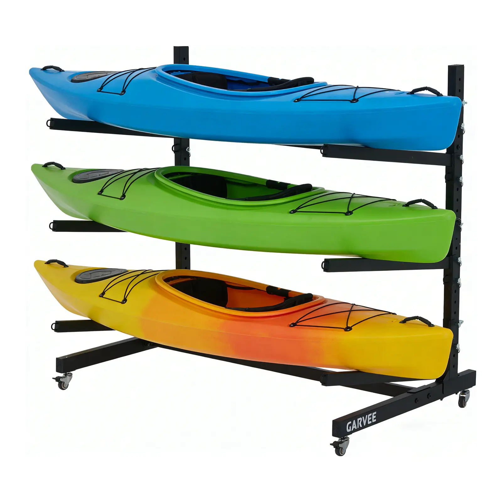 Summervibes Flash sale tool items Heavy Duty 2-Tier Freestanding Kayak Storage Rack with Adjustable Wheels – Metal Stand for Kayaks, Canoes, SUPs, Surfboards – Indoor or Outdoor, Garage Organizer, Portable, Rust-Resistant, Double Layer