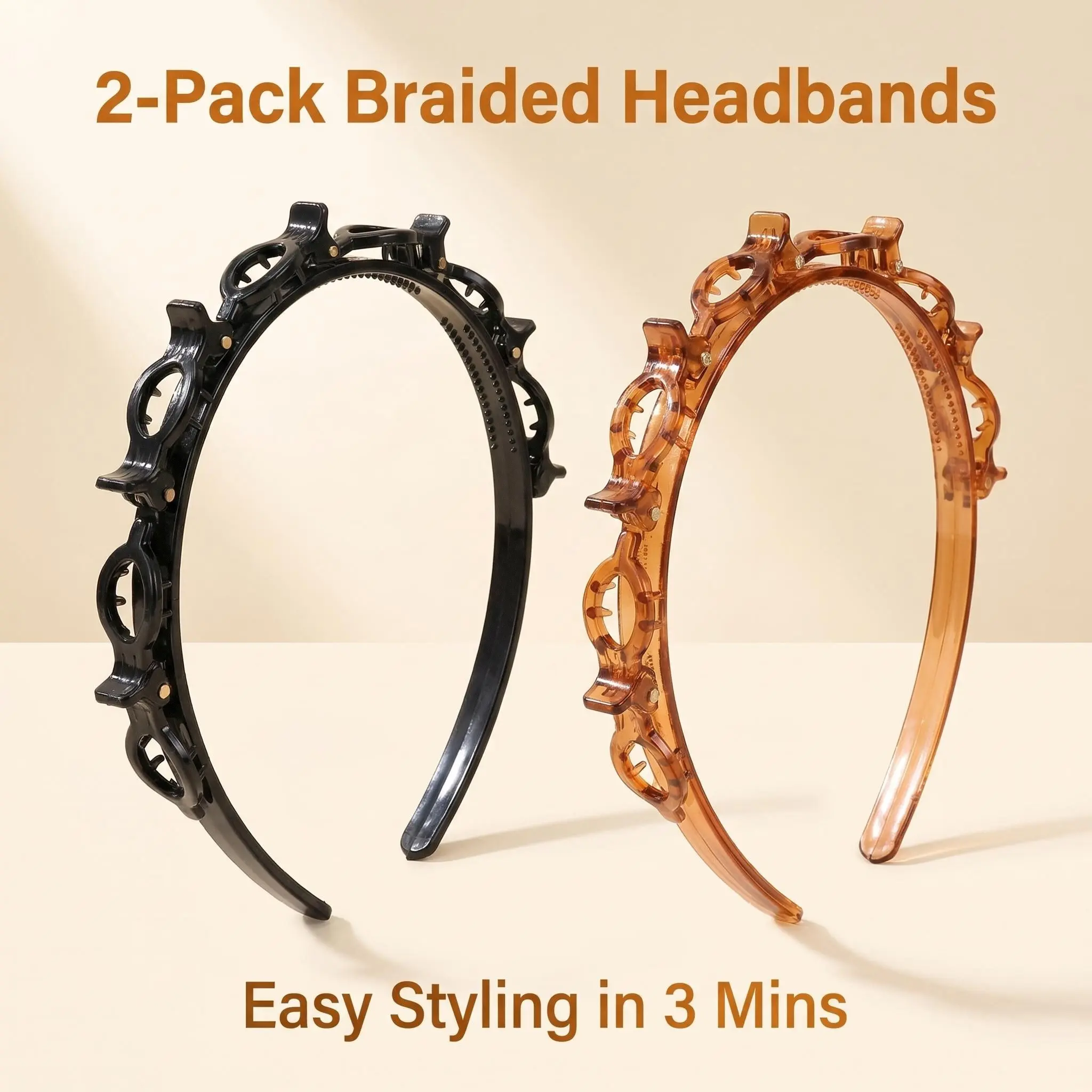 1 Headband 2Pcs Braiding Twist Pack for Women Double Layer Hollow Clips Non Slip Workout Gym Outfits Cute Trendy Summer Clearance
