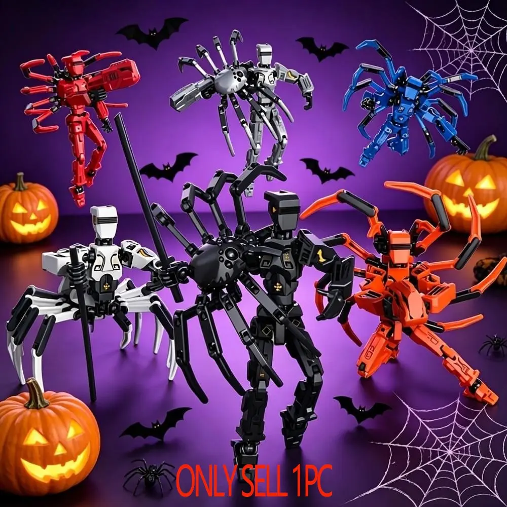 Spider Jointed Doll, DIY Assemble Action Figure, Full Body Multi-Jointed, Blue Color, Halloween Christmas Birthday Gift Set
