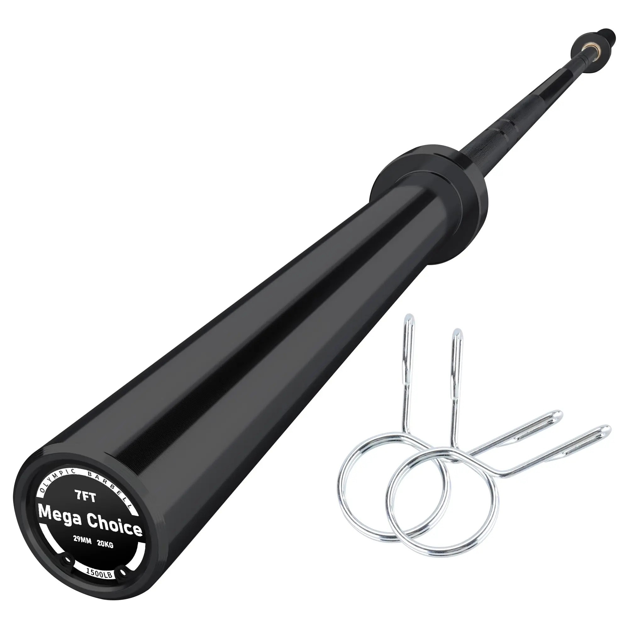 Professional 7FT/4FT Olympic Barbell Bar (1500LB Capacity), 2" Strength Training Bar with 8 Needle Bearings & 190K PSI, Non-Slip Knurled Grip Weightlifting Bar for Deadlifts & Squats, Home Gym Equipment