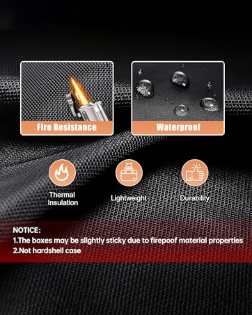 Fireproof and Water-Resistant Document Box with Lock for Document Safety, Collapsible File Organizer with Handle, Filing Cabinets for Home Office to Hold Hanging Letter/Legal Folders