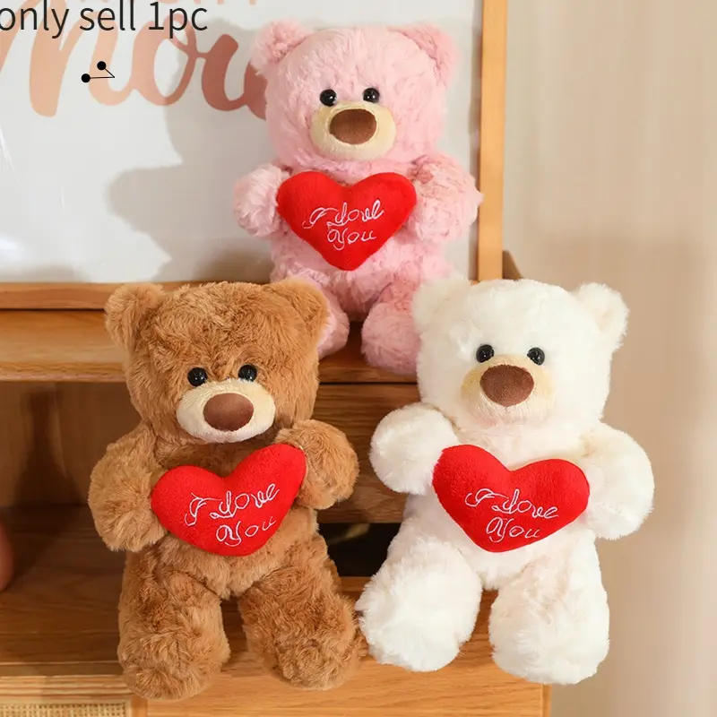 1 count Plush Teddy Bear with Roses ,Heart Soft Toy, Perfect Soft Cuddly Gift for Valentine's Day Anniversary Birthday Romantic Occasions