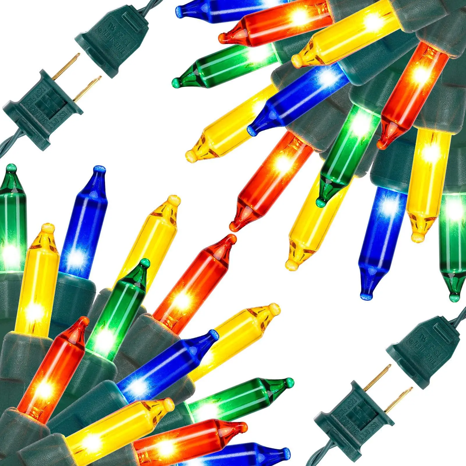 Garvee 200 Counts Christmas Lights, 2 Sets of 100 Mini Lights 26.5 Feet String Lights with Replace Fuse and Bulb, Waterproof Connectable, Indoor Outdoor Christmas Decoration, Multicolor