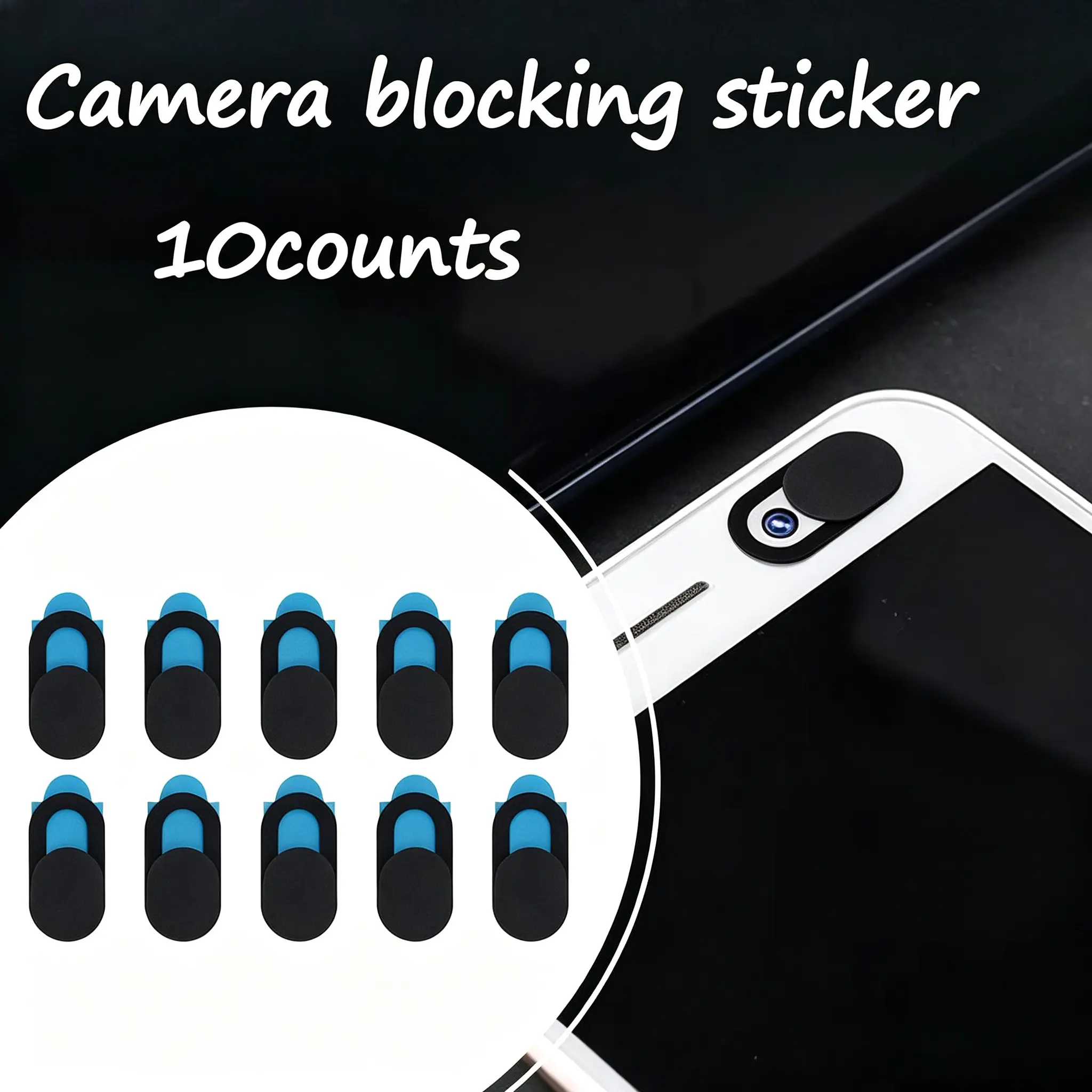10-Count Webcam Slide Cover, Dual-Color Ultra-Thin Camera Blocking Privacy Guard, 0.022in Anti-Spy Protector for Laptops, Tablets, MacBook, Desktop PC (Home Supplies, Party Gift Option), Adhesive Stick