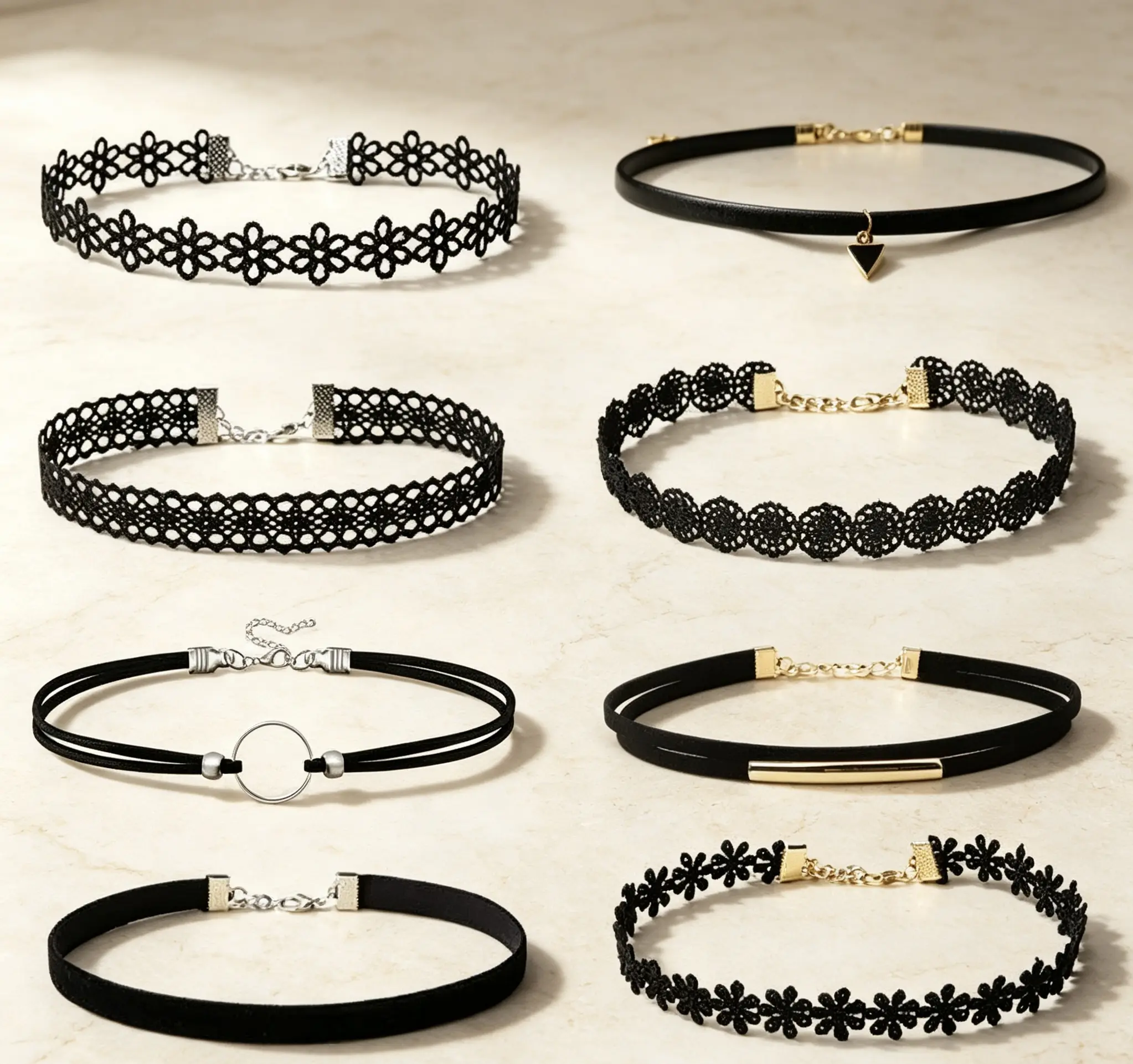Women's 8PCS Gothic Choker  - Lace, Velvet, Chain Necklaces, Punk Collar , Dark Aesthetic Cosplay Gifts kpop perfect religious affordable trendy gold daily wear  accessory day anniversary   men's cuban style christian jewelry gift miami unisex david y2k