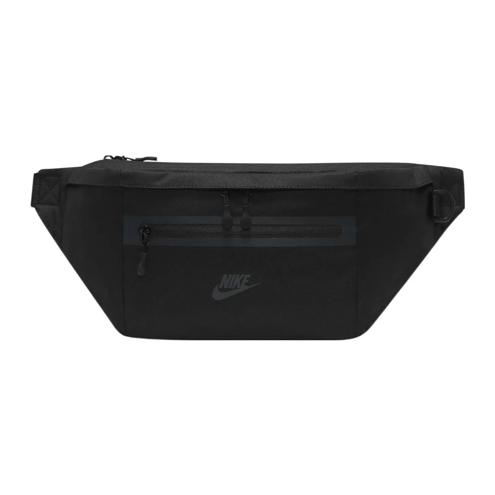 Nike Sporty Printed Logo Zippered Fabric Crossbody Bag for Men and Women – Black