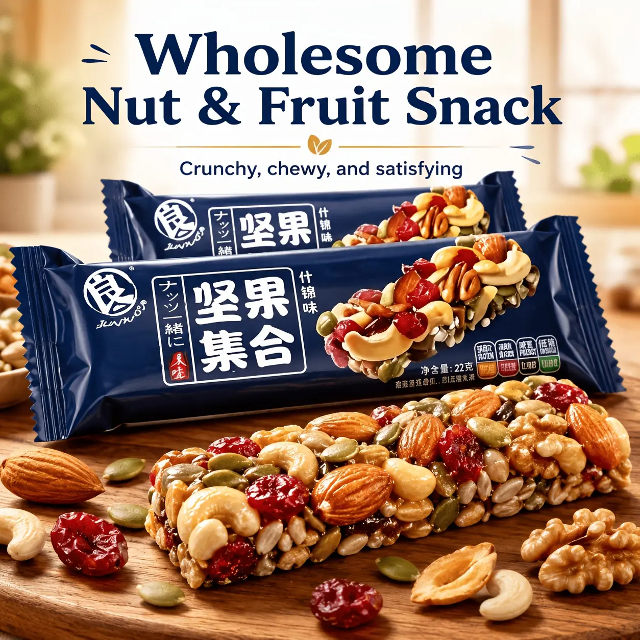 10/5 Pack Portable Mixed Nut Energy Bars | Crunchy Nut Clusters with Cranberries, Walnuts, Cashews, Almonds, and Pumpkin Seeds | Healthy Snack Bars for the Office, Gym, and Outdoor Activities