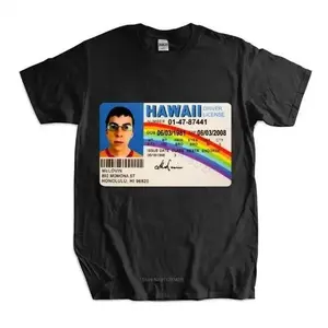 Men's Soft Short-Sleeve Round Neck T-Shirt - McLovin's Fake ID Graphic Unisex Funny Top, Gift for Adults, Shortsleeve