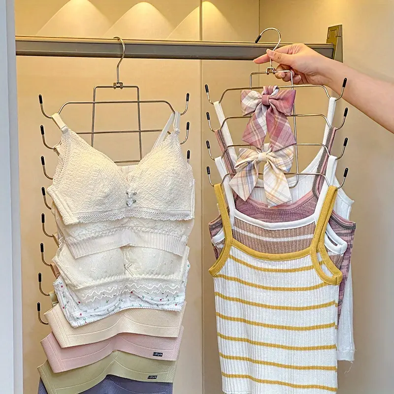 Bra Storage Hanger, Multifunctional Hanging Closet Organizer, Closet Organizer Hangers for Bras, Underwear, Camisoles, Ties and Skirts, Space Saving Wardrobe Storage Rack for Dorm Room and Home Closet Organization