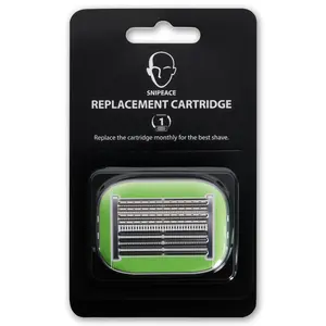 SNIPEACE Razor Replacement Cartridges (Refills Only, No Razor Handle), Head Shaver Blade Refills,  Dual-Directional 8-Layer Blade with Comb Anti-Scratch Design fathersdaygift