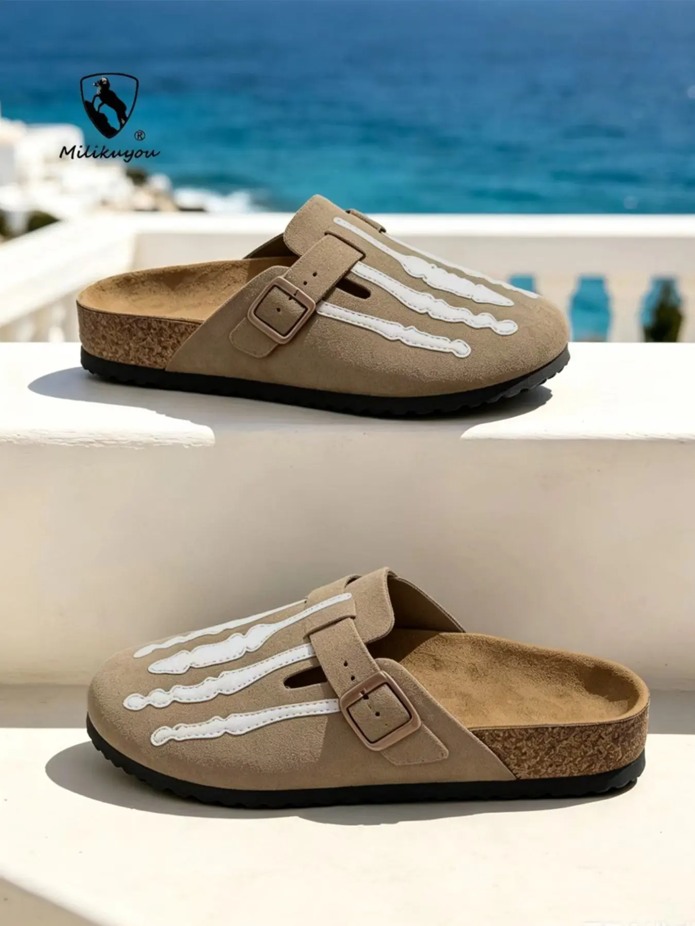 New Summer Fashion Casual Beach Shoes, Lightweight Breathable Couple Sandals, PU Men's Women's Outdoor Sandals, Anti-Slip Durable, Clogs Adjustable