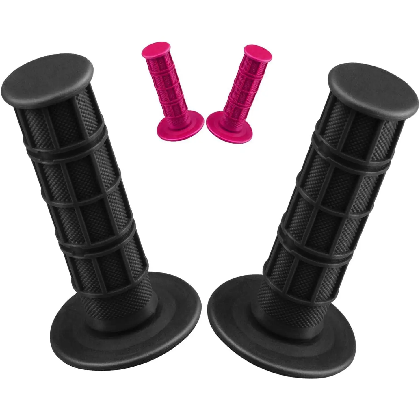 Universal 7/8" 22mm Rubber Motorcycle ATV Dirt Bike Handlebar Grips, Anti-Slip Off-Road Replacement Hand Grips for Pit Bike Quad Scooter, Comfort Shock-Absorbing Pair