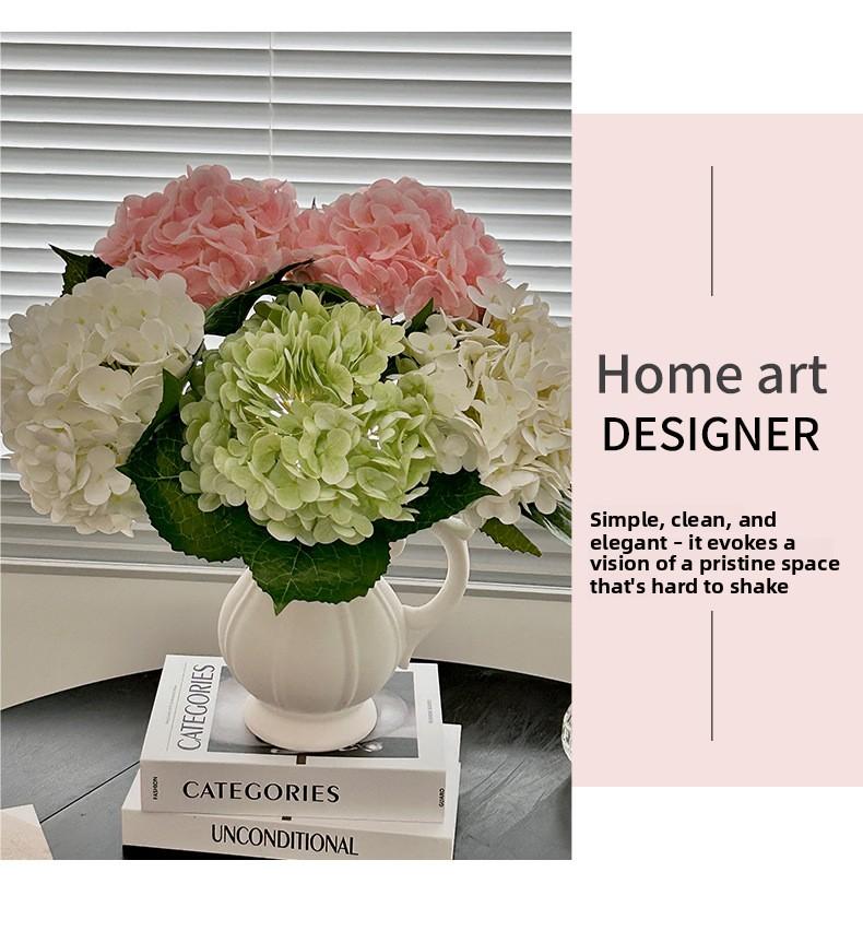 3D Moist Feeling Big Hydrangea Artificial Flower 176 Pieces Hotel Decorative Floral Wedding Decoration Fake Flower Film Hydrangea