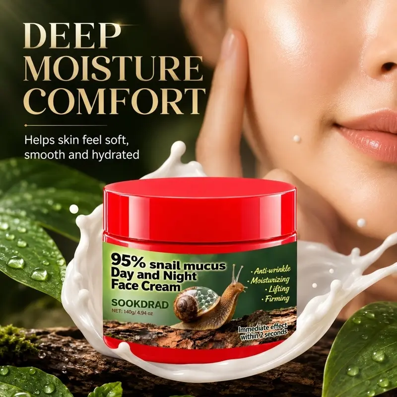 95% Snail Mucus Day Night Face Cream, anti-wrinkle, moisturizing, lifting, firming, for face, suitable for all skin types, 140g/4.94oz