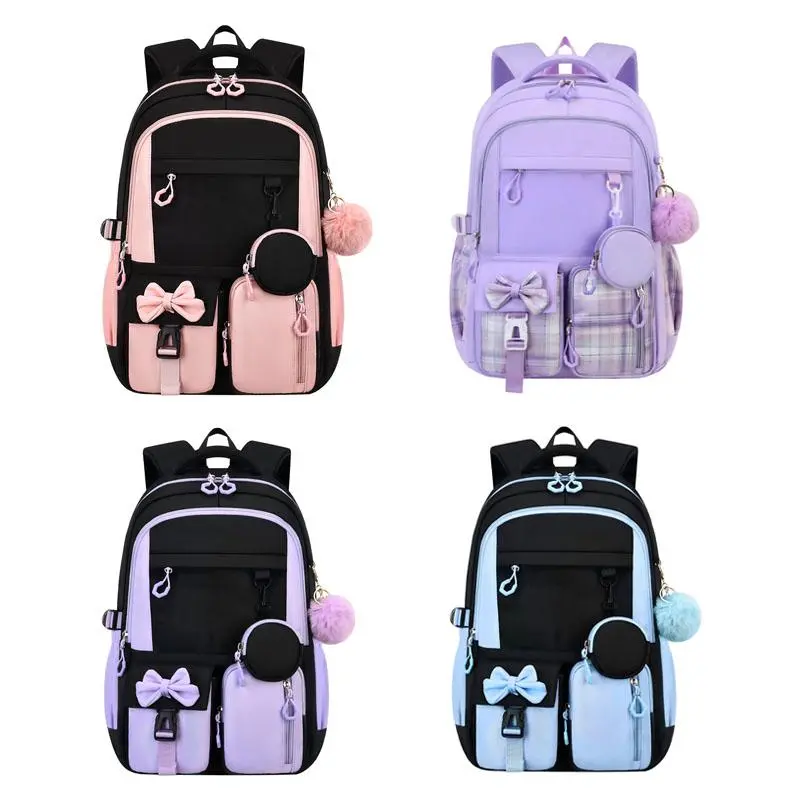 Minimalist Polyester Backpack for School, Lightweight Water-Resistant Daypack for Students with Adjustable Straps for All Seasons