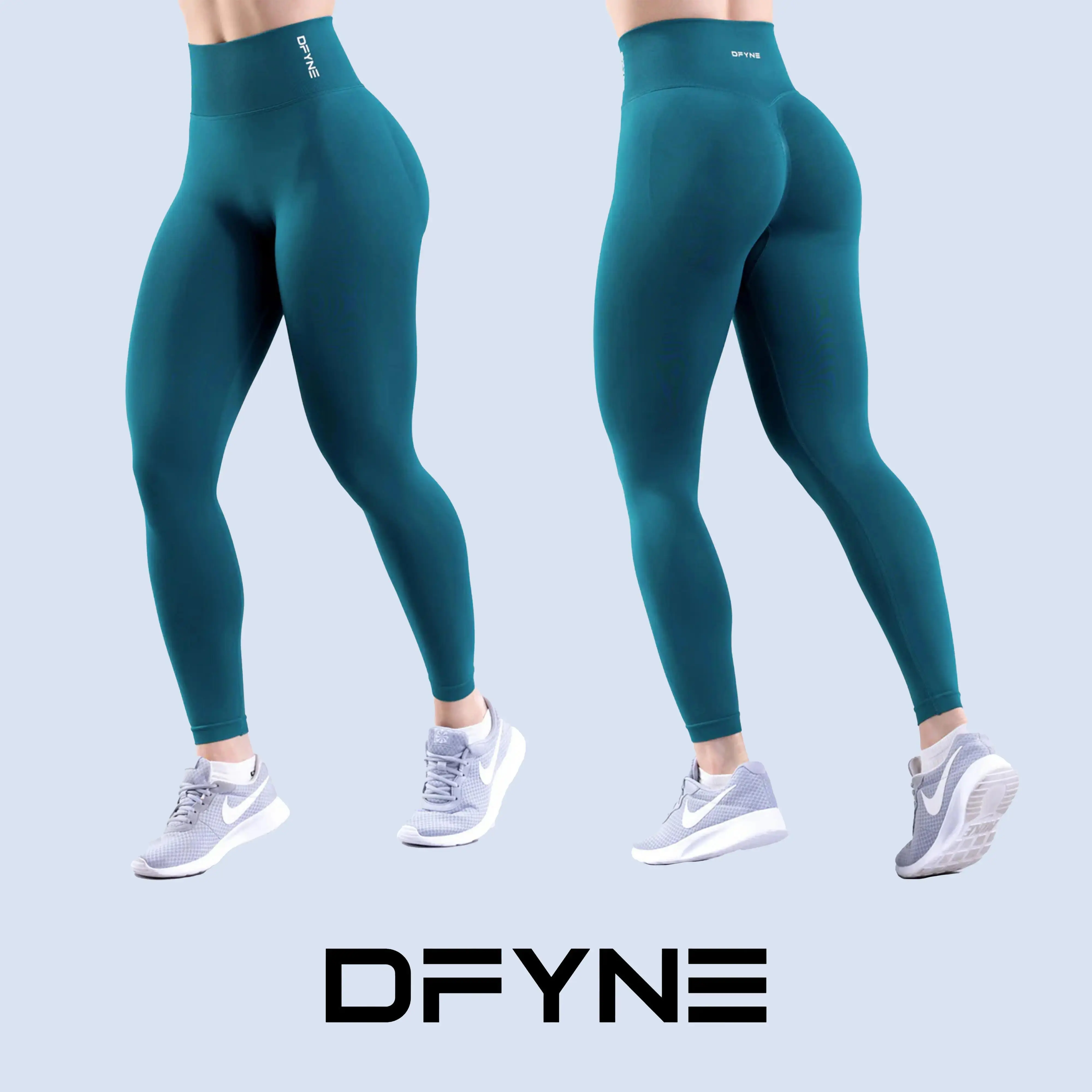 DFYNE Dynamic Seamless Leggings for Women, High Waisted Tummy Control Scrunch Booty Active Activewear, Athleisure Gym Clothes, Gym Running Bottoms, High Waist Sportswear, Gym Leggings
