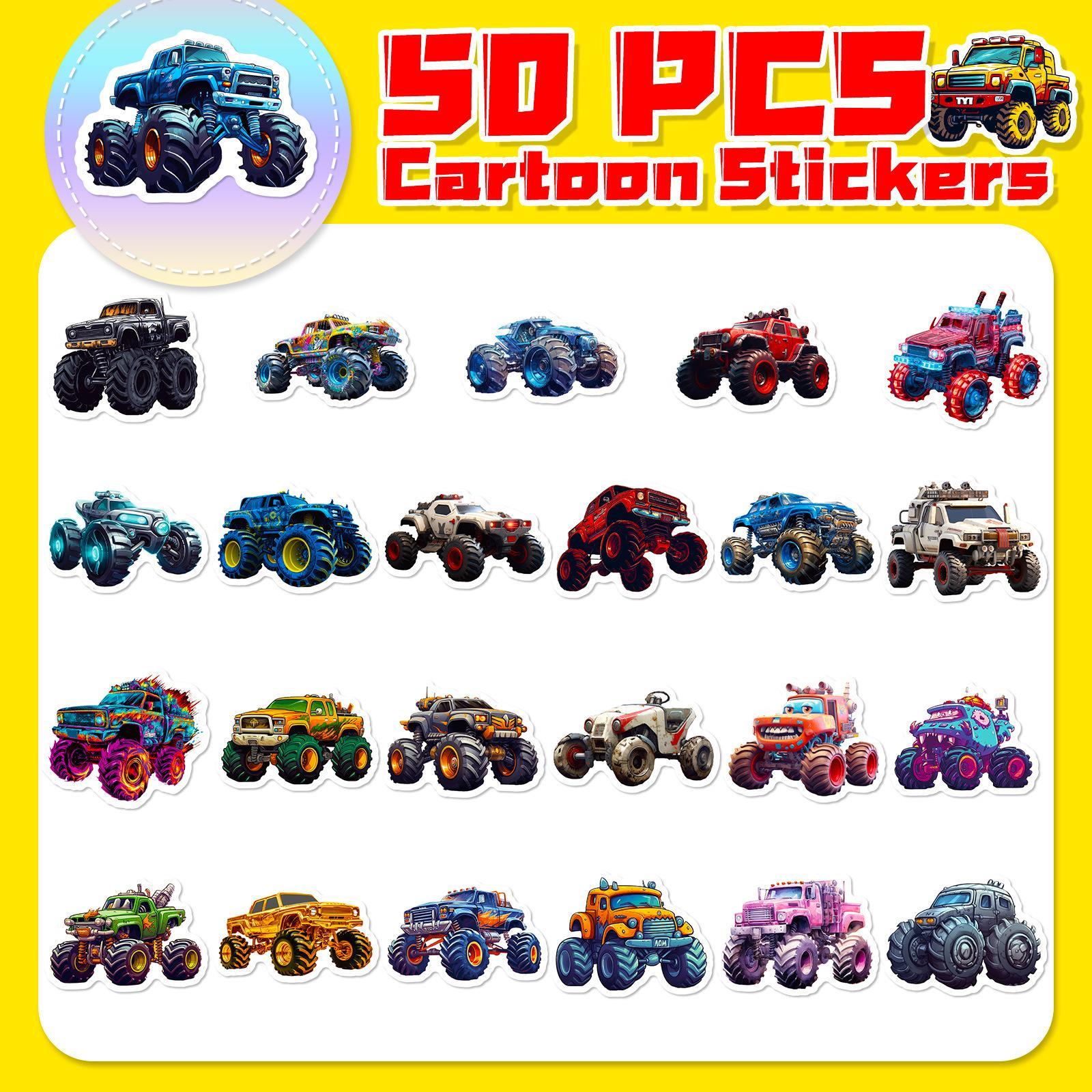 Cartoon Monster Truck Sticker Designs