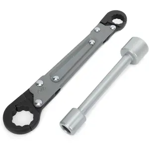 Plumbing Tools Angle Stop Wrench Kit – Adjustable Wrench Professional Plumber Tools for Installing New Compression Angle Stops and Removing Compression Rings Silver Tool Kit