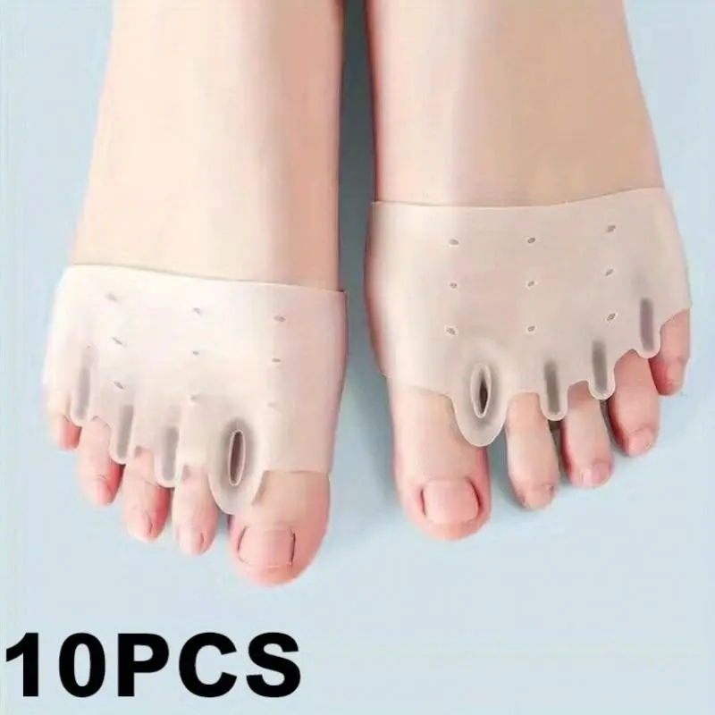10 Pairs Silicone Toe Separators & Spacers, Soft Gel Forefoot Cushion, Daily Comfort & Foot Care Product, Unisex, Ideal for All Seasons