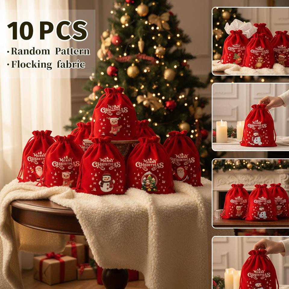 10 pcs Woolen fabric is exquisite soft Christmas Gift Wrapping Set Perfect for Holiday GiftsSanta Claus Gift Bags - Party Bags, Candy Gift Bags & Gift Packaging Bags10 Suction Cup Sponge Holder for Kitchen Sink  semiannual  sale  2023  2025 easy install k
