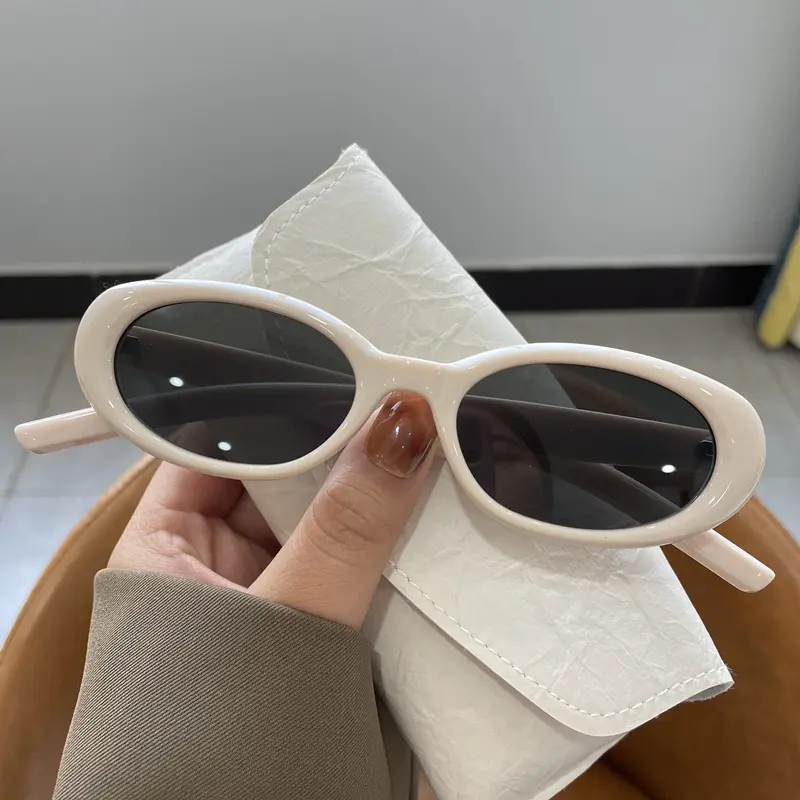 Women's 2026 New Retro Oval Luxury White Sunglasses - Sports & Outdoor UV Protection Anti-Glare Summer Sun Glasses