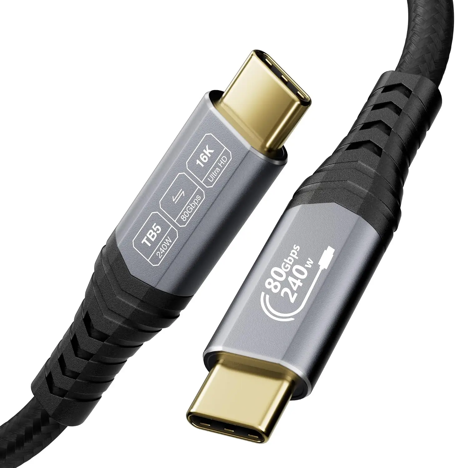 80Gbps Thunderbolt 5 ,USB4 Gen4 for Thunderbolt 4,16K/ 8K@60Hz, 240W, Nylon Braided USB c Video Compatible MacBook,Hub,Dock,eGPU,Laptops,Display USB c   1.6FT/0.5m