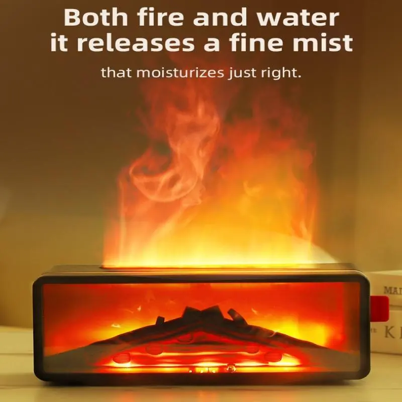 New 3D Flame Volcano Desktop Humidifier Aromatherapy Machine, Large Mist Home Bedroom Use, Christmas New Year Gift Idea