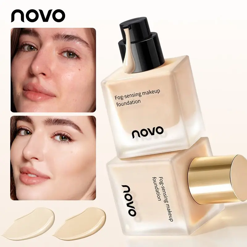 NOVO Soft-Focus Matte Liquid Longwear Foundation – Oil-Control, Waterproof, Full-Coverage, Long-Lasting. Portable travel-friendly makeup; an essential for a flawless base—perfect for Valentine's Day, Halloween, Christmas, or everyday wear.