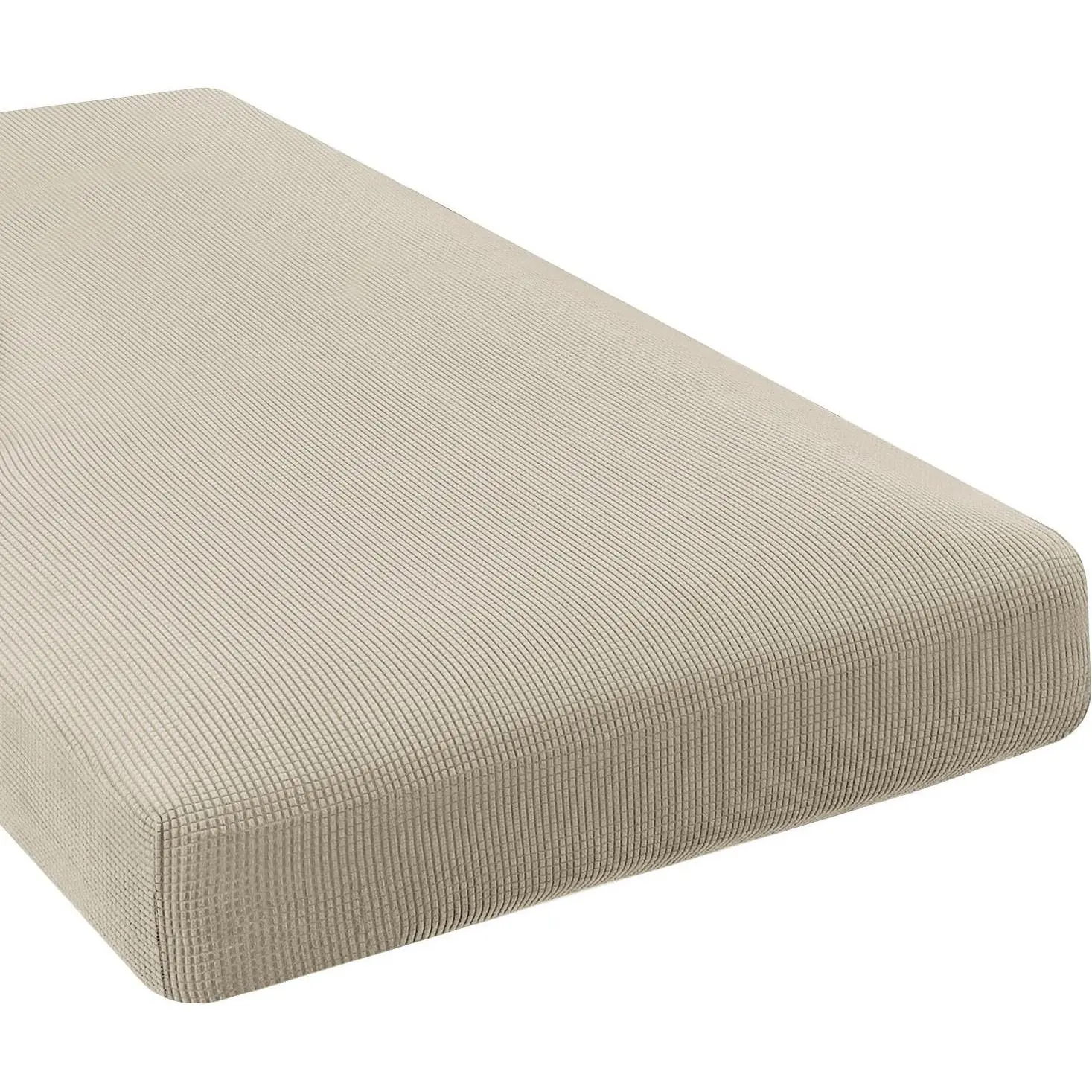 Super Stretch Individual Chaise Cover Sectional Couch Covers for L Shaped Sofa Both Left/Right Featuring Thick Jacquard Textured Twill Fabric (1 Piece Chaise Cover, Island Fossi)