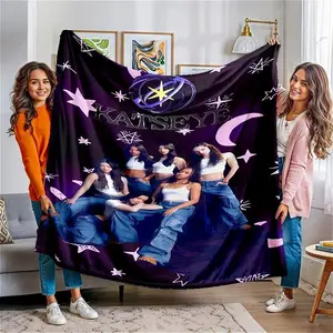 Katseye Ultra Soft Flannel Throw Blanket, Premium Creative Design Warm Cozy Blanket for Bed Sofa Office Dorm Camping Travel, Ideal Gift for Fans Friends, Perfect for Mother's Day Birthday Christmas