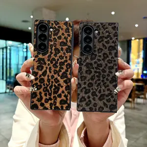 Compatible with Galaxy Z Fold8/Fold7/Z Fold6/Z Fold5/Z Fold4/Fold3, Retro Leopard Print Full Wrap Shockproof Foldable Phone Case HNZ0649