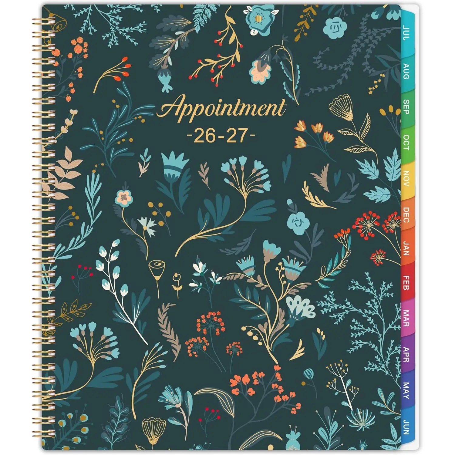 Appointment Book 2026-2027 - Daily Hourly Planner 2026-2027, July 2026 - June 2027, Weekly Appointment Book 26-27, Large Planners Weekly Monthly, 8.5" x 11", Planners with 30-Minute Interval - Green Floral