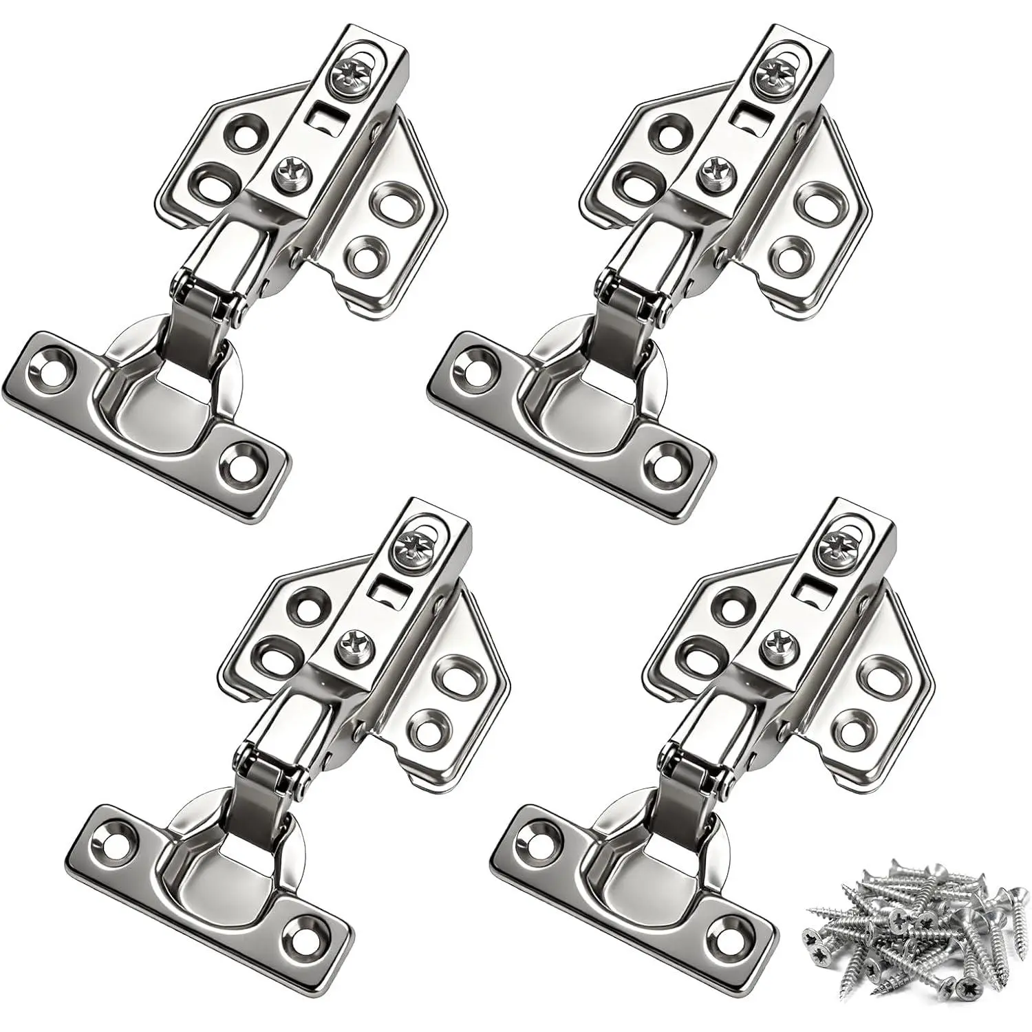 4 count 26mm Soft Close Cabinet Hinge, Inset Frameless Concealed Cupboard Hinges, Hydraulic Mute Cabinet Hinges, Cold Rolled Steel Soft Close Hinges for Kitchen,  Hinges for Cupboard Doors