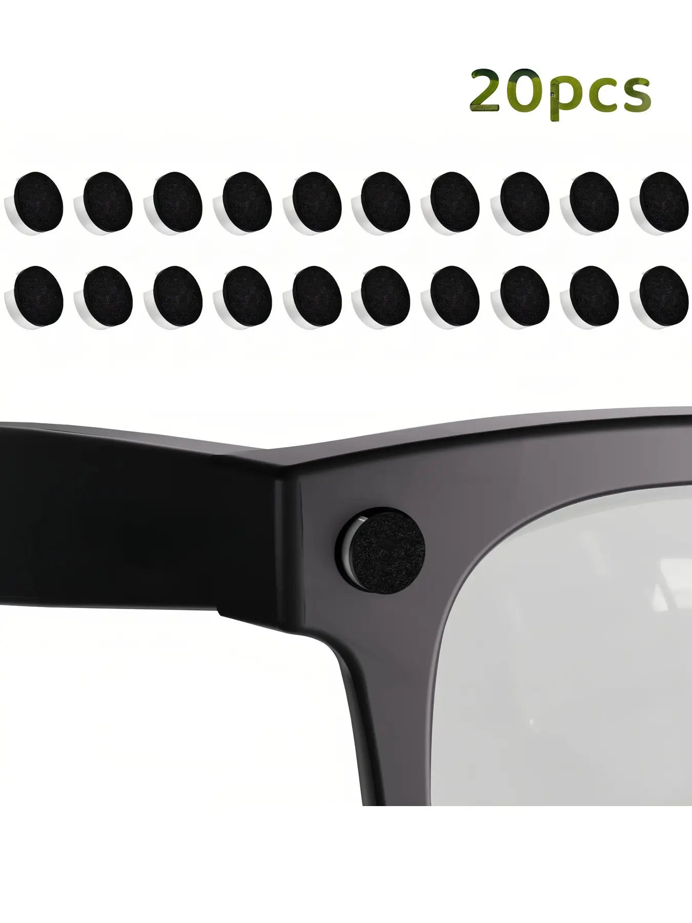 20 Reusable LED Privacy Stickers for Meta Ray-Ban Glasses, Smart Glass Accessories, Privacy Protector, Dark Environment Cover, Supports Recording