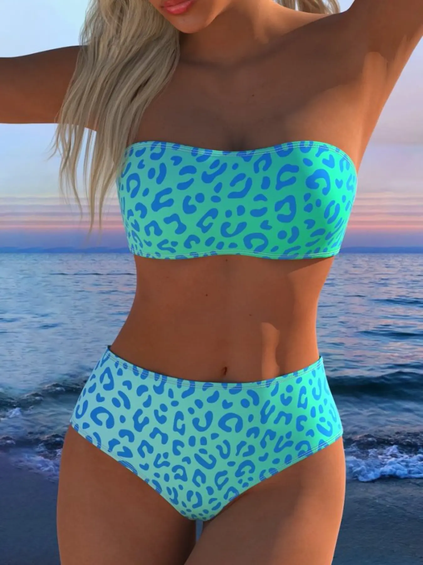 New Two-Piece Bikini Set, Floral Pattern, Push-Up Sexy Design, Triangle Bottoms, Perfect for Beach Vacation, Pool Party Photoshoot, Swimsuit Outfit, Swimsuits Set