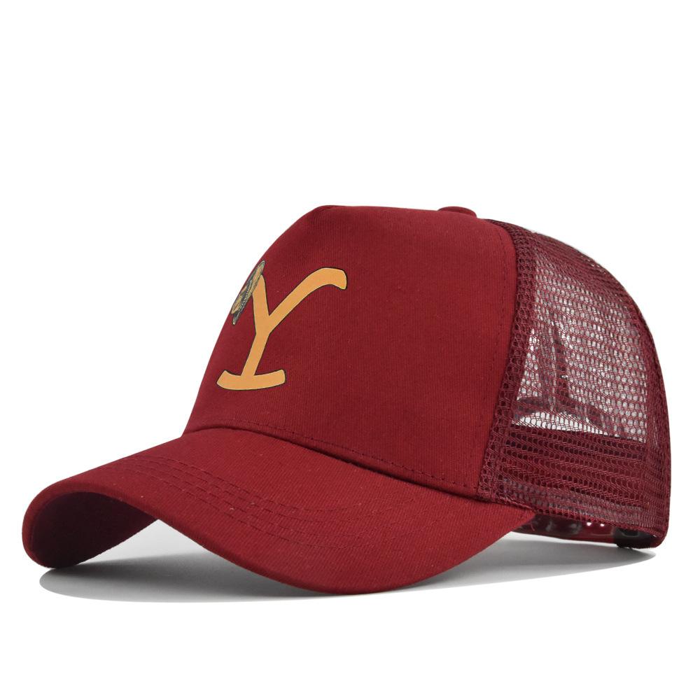 Cross-border Yellowstone baseball cap, silk-printed Yellowstone mesh cap, printed duckbill cap, unisex washable breathable sun hat