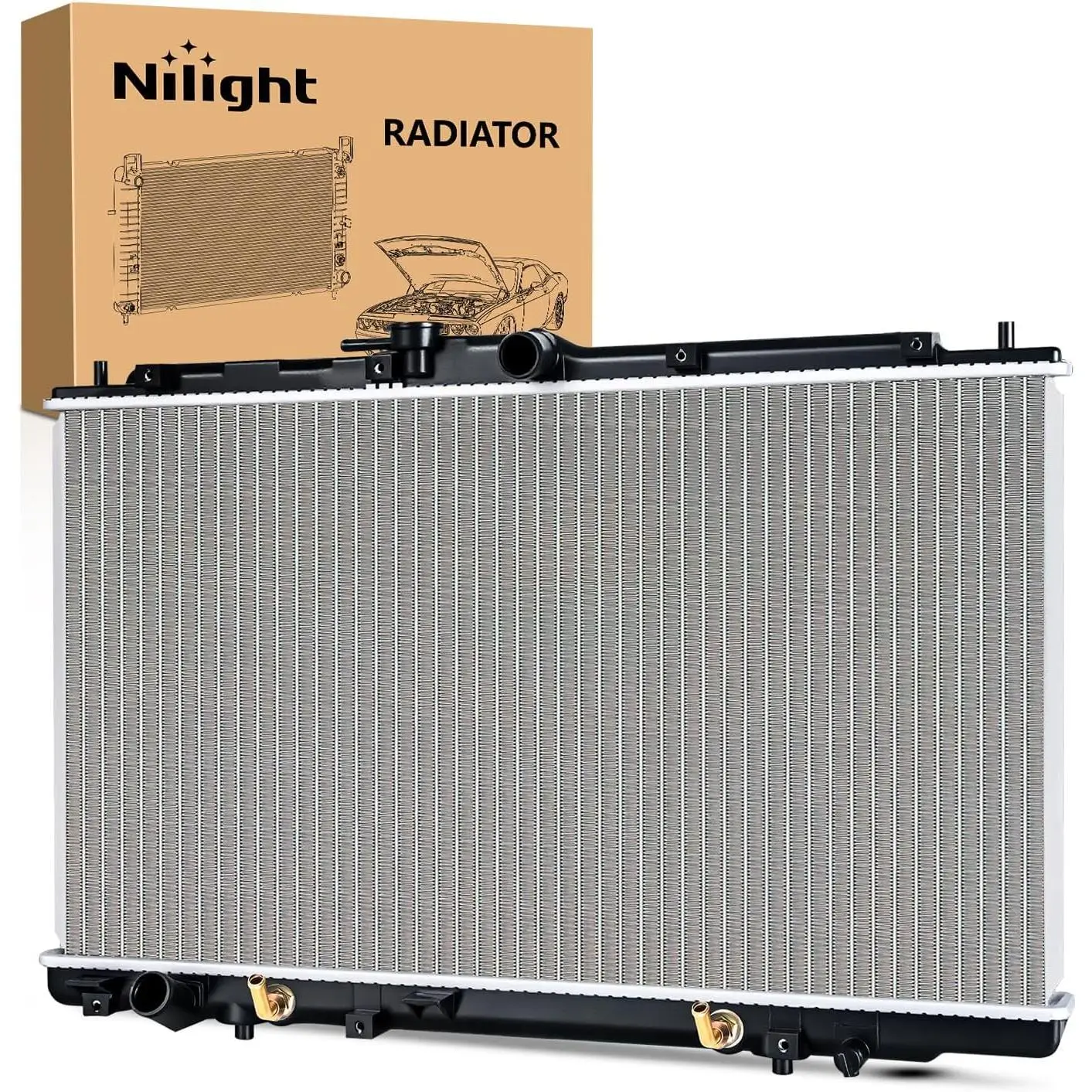 Nilight 1x New Complete Aluminium Radiator with Precision Folded Fins - 117% Leak Tested, Increases Boiling Point, Maintains Pressure for Honda Accord 1998-2002, Acura TL 1999-2001 V6 3.0L 3.2L Automatic Transmission