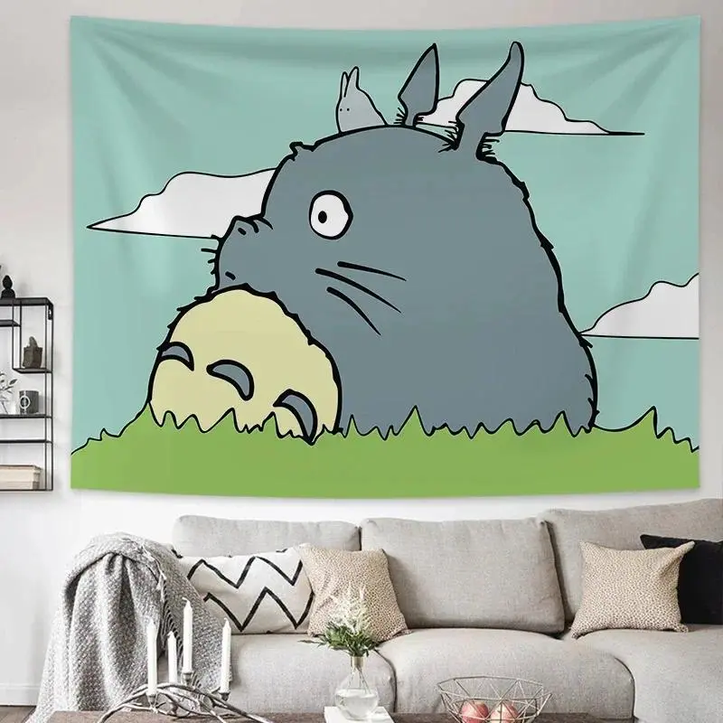 Studio Ghibli Totoro Tapestry - Home Decor, Room Decor Photo Backdrop, Cozy Bedroom Wall Hanging, Cute Dorm Gift