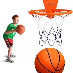 Quiet Indoor Ball Set - Quiet Practice Ball Noiseless Low Noise Basketball with Basket for Silent Play - Noise-Free Rebound Ball - Silent Basketball Hoop Included - Noiseless Ball Game Kit for Indoor Fun.
