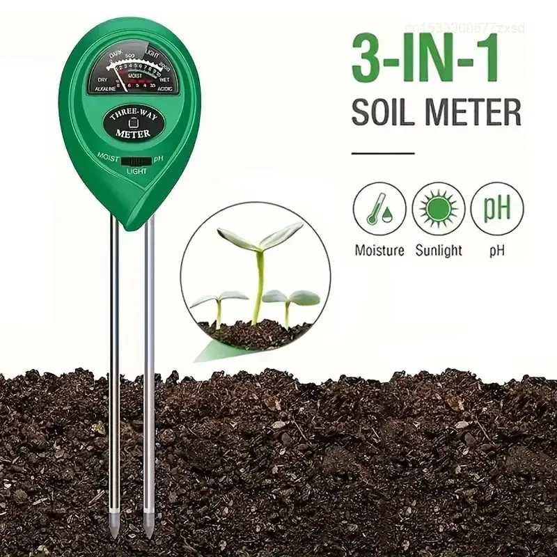 3 in 1 Soil PH Meter Sunlight PH Tester Garden Flowers Soil Moisture Sensor Meter Plants Acidity Humidity PH Monitor Detector Gadget