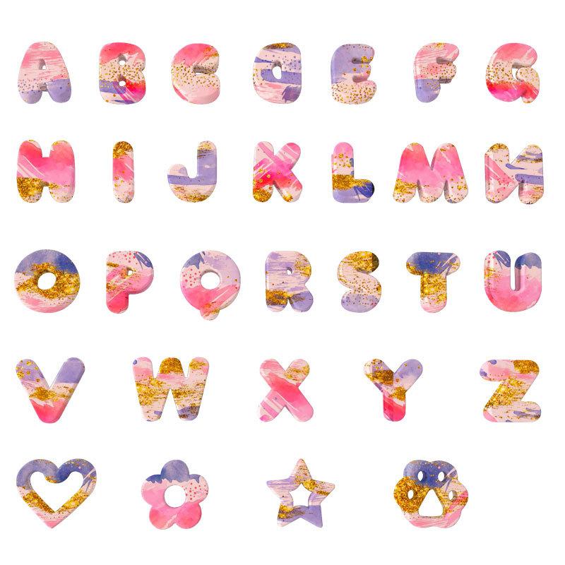 Silicone Dog Collar Pet Name DIY 26 Letters Cartoon Silicone Beads Cat Pet Collar