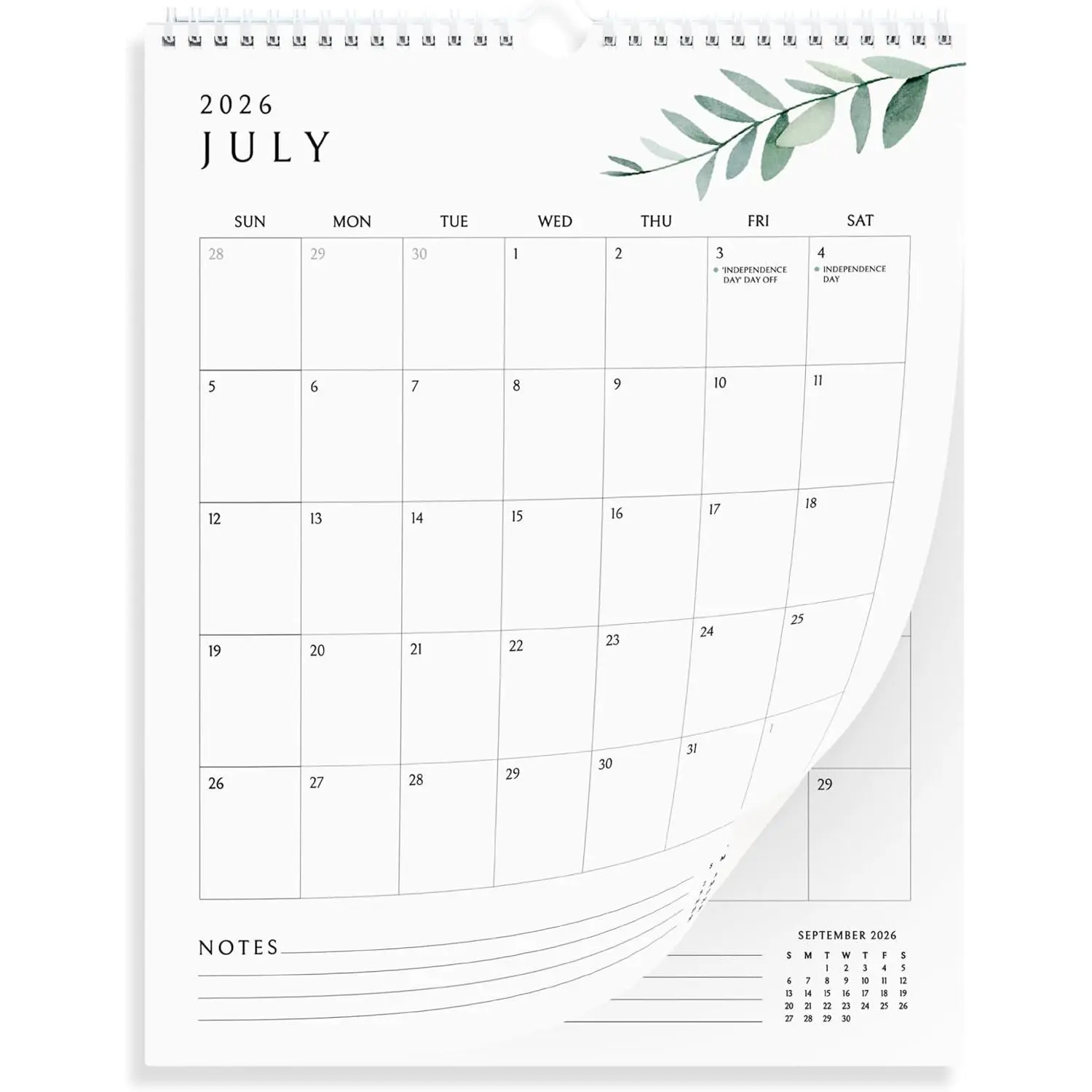 Vertical Greenery Wall Calendar 2026-2027, 18 Months Calendar for Wall (January 2026 to June 2027) 11x13.5 Inches Calendar with Spiral -Wire Binding