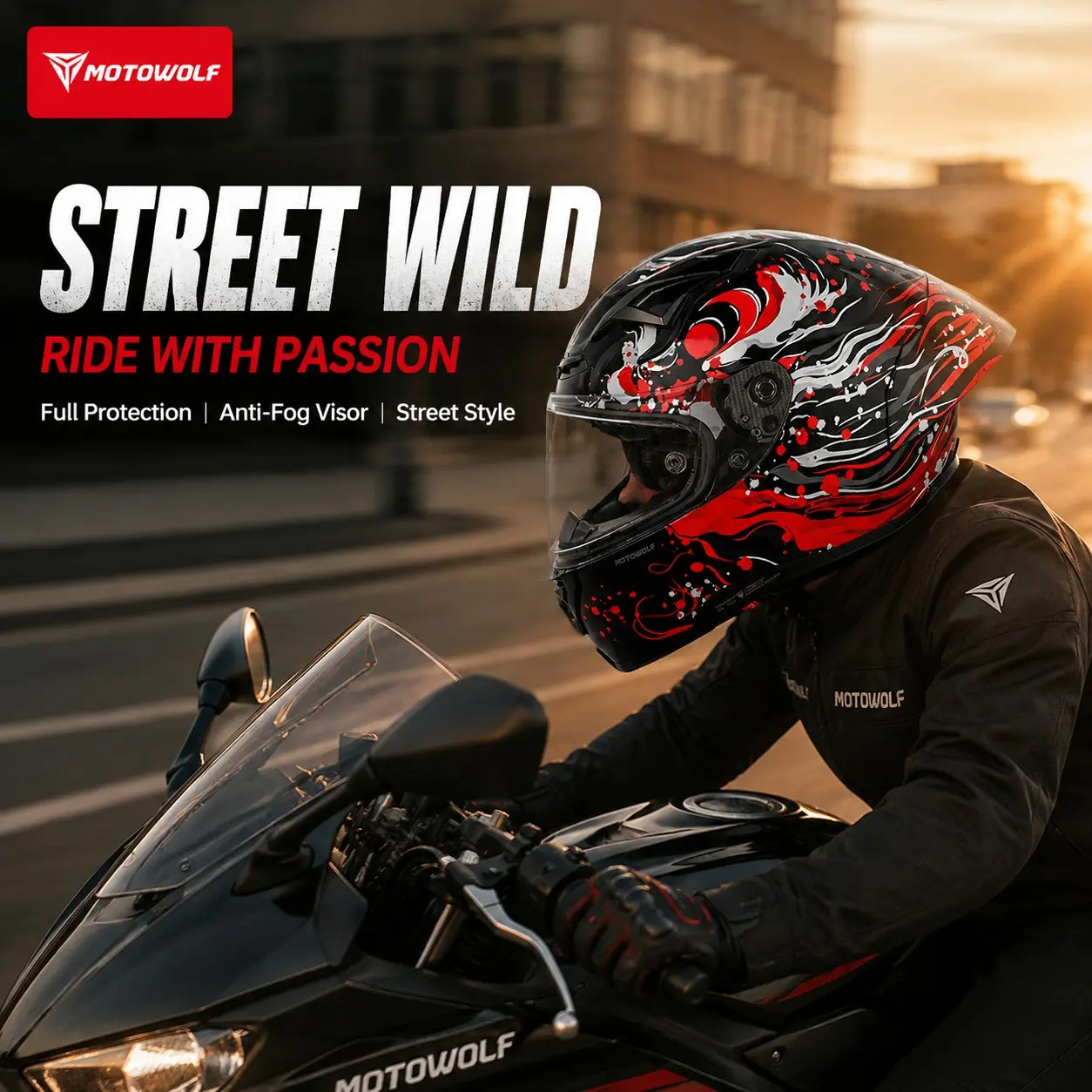 Dot Certified Full-Face Racing Helmet, Unisex Motorcycle Helmet for All Seasons, Large Tail Wing Ventilation, Summer Safety Gear, Motorcycle Riding Helmet