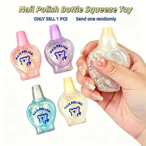 Nail Polish Bottle Sgueeze Toy, Soft Gel Squeeze Fun, Unisex Fidget Gift, Random Colors, High Aesthetic Value