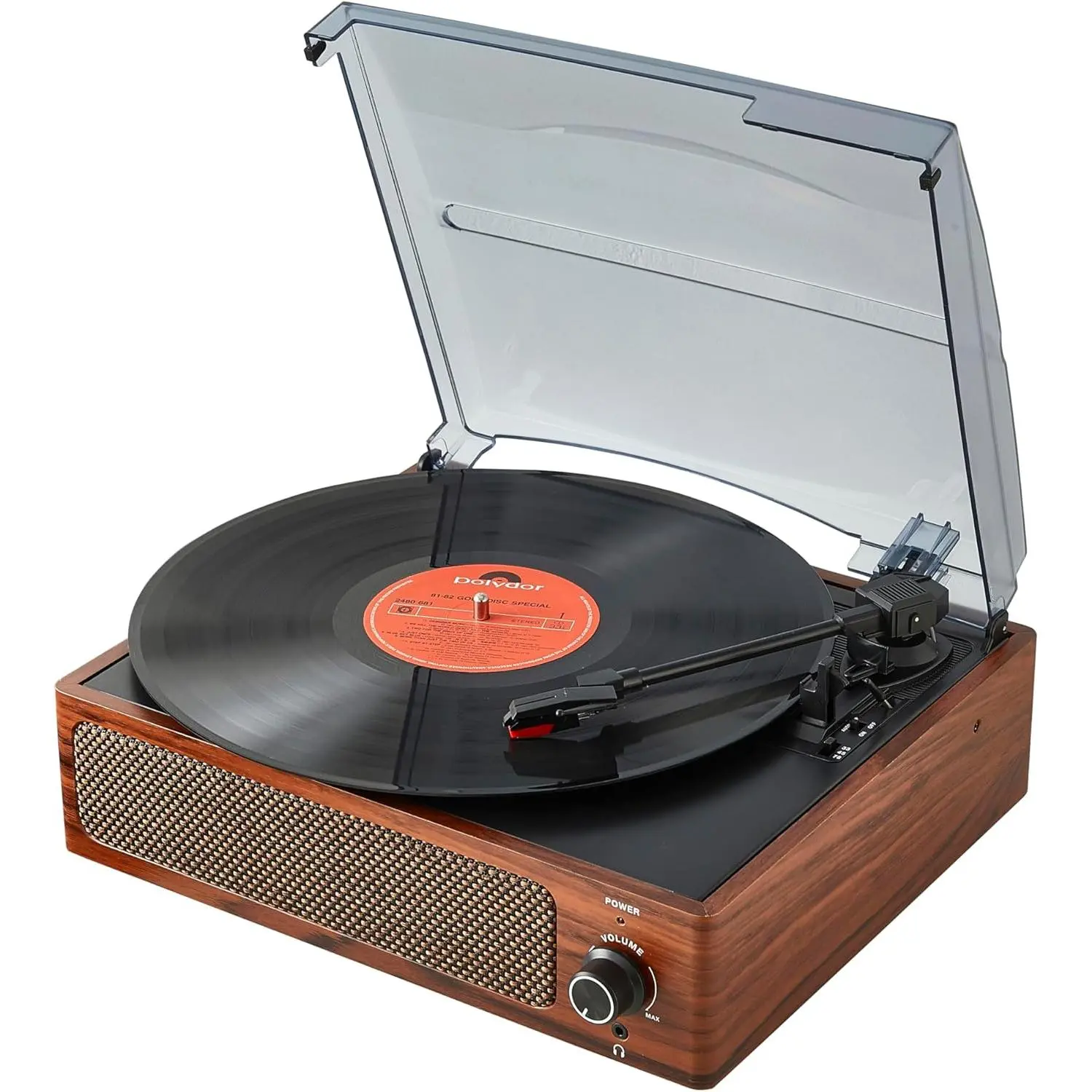 Vintage Vinyl Record Player Built-in Stereo Speakers and 3-Speed Belt-Drive for Vinyl Records,Vinyl LP Player with Enhanced Sound, Aux-in & RCA Output& Premium Sound–Ideal Home Audio & Gifts