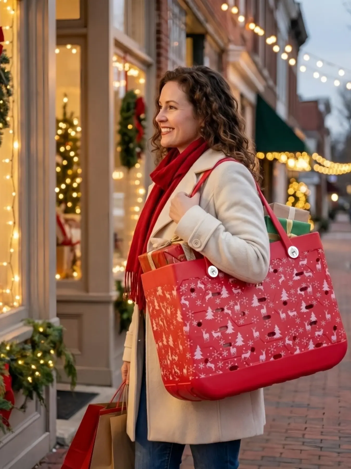 2026 Christmas Party Candy Gift Bag, EVA Multi functional Women's Rubber Large Tote tote bag, perfect for giving Christmas and New Year gifts to friends, family, and loved ones