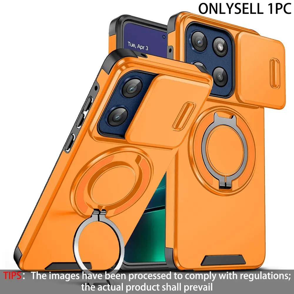 Magnetic cellphone case Protector with 360° rotatable kickstand compatible with Motorola Moto G 5G 2026, G Stylus 5G 2025, G Play 5G 2026, G Pure 2021, G Stylus 5G 2023. sliding camera cover, stylish Shockproof Phone Accessory durable protective case.